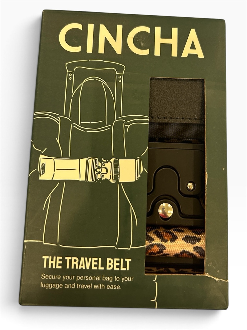 Cincha Travel Belt Leopard Print Adjustable Luggage Strap NWT